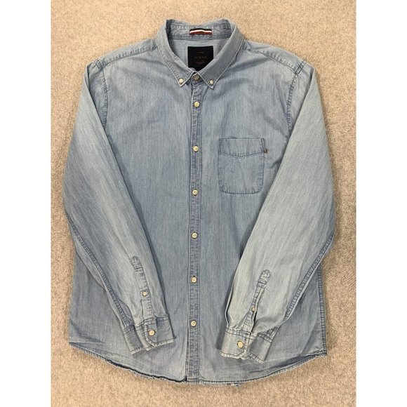 Brunswick Garments Slim Fit Long Sleeve Button Down Shirt (Men's XXL) Blue - Picture 1 of 12